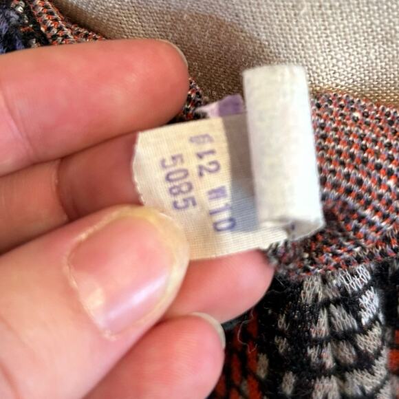 Vintage Orange Blue Chevron A Line Maxi Skirt Women Sz Small 70s Disco Mod Artsy - Picture 14 of 16